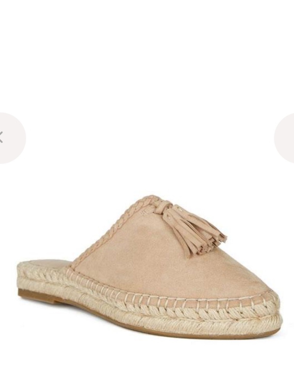 Joie Walda Suede Espadrille Mules Tassel Slip On Flats Brown 37 6.5